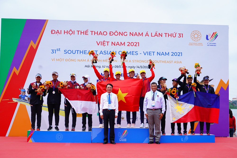 Seagame 31: Đua thuyền Rowing Việt Nam xuất sắc đoạt 2 huy chương vàng
